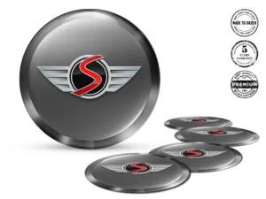 Mini Cooper Wheel Badges Style Premium Epoxy Stickers